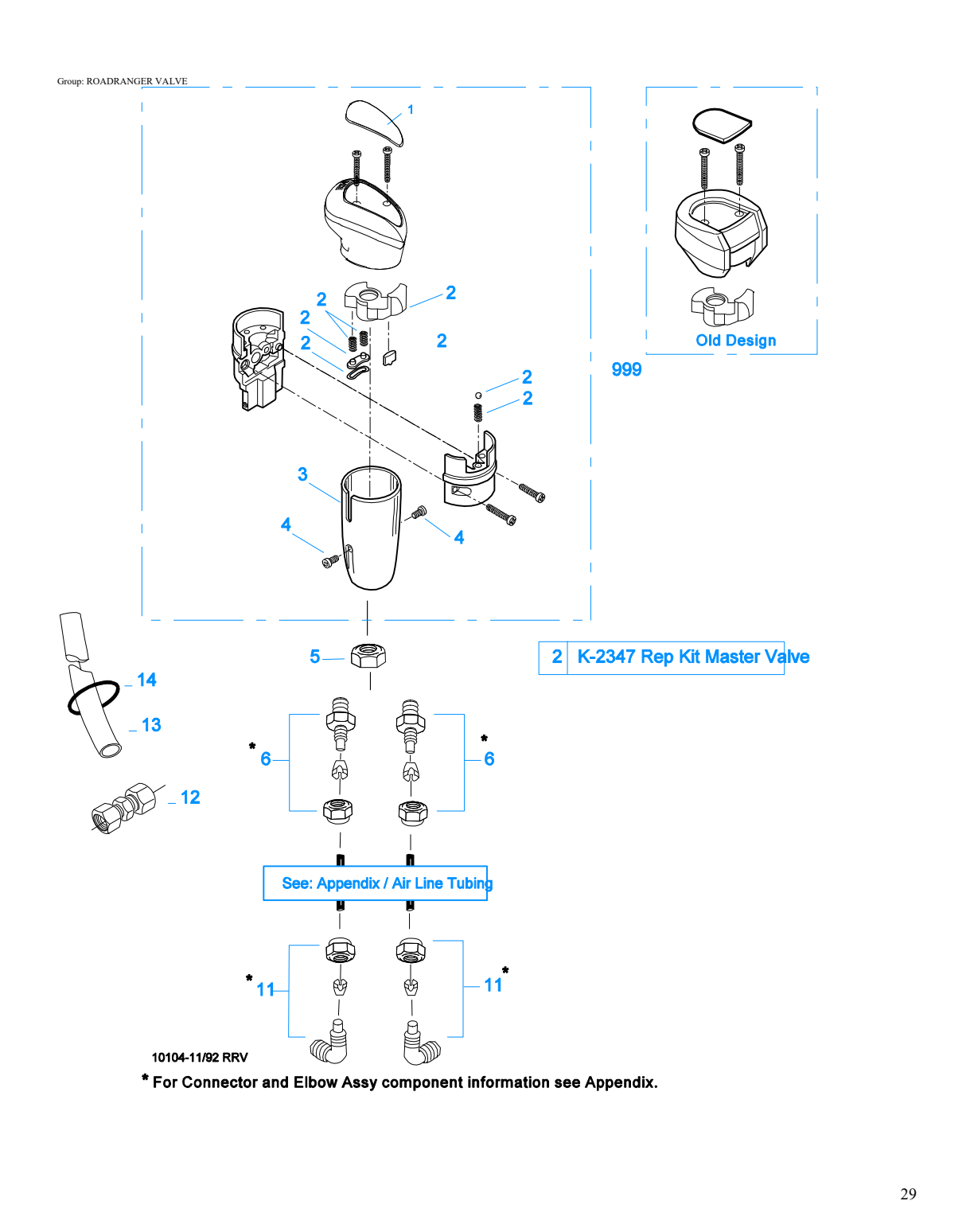 Eaton Fuller RTLO-13610B Roadranger Valve exploded-view diagram