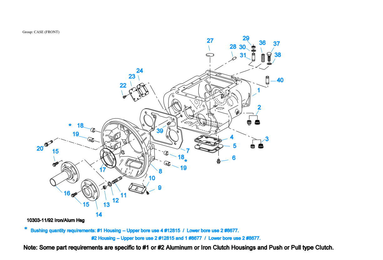 Eaton Fuller RTLO-14610A Case (Front) exploded-view diagram