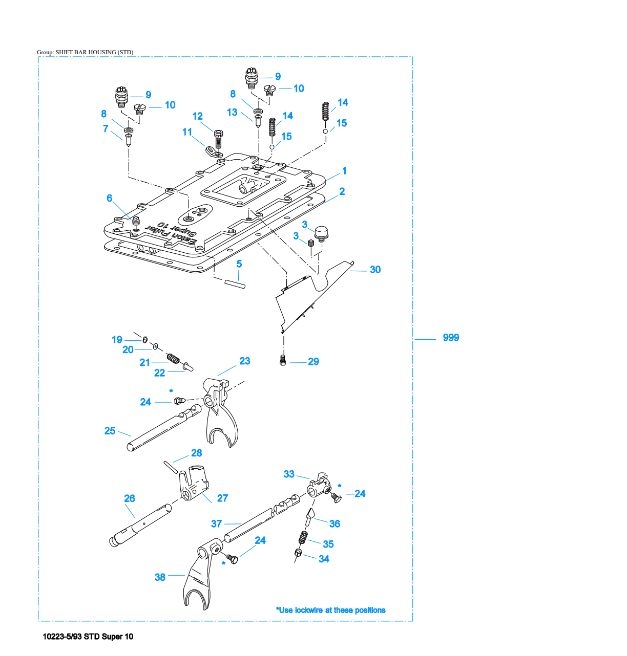 Eaton Fuller RTLO-14610B-T2 Shift Bar Housing (Std) exploded-view diagram