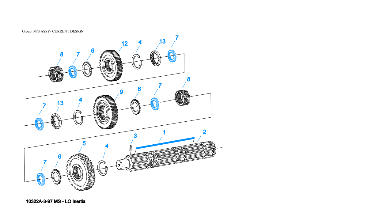 Eaton Fuller RTLO-14610B M/S Assy- Current Design exploded-view diagram