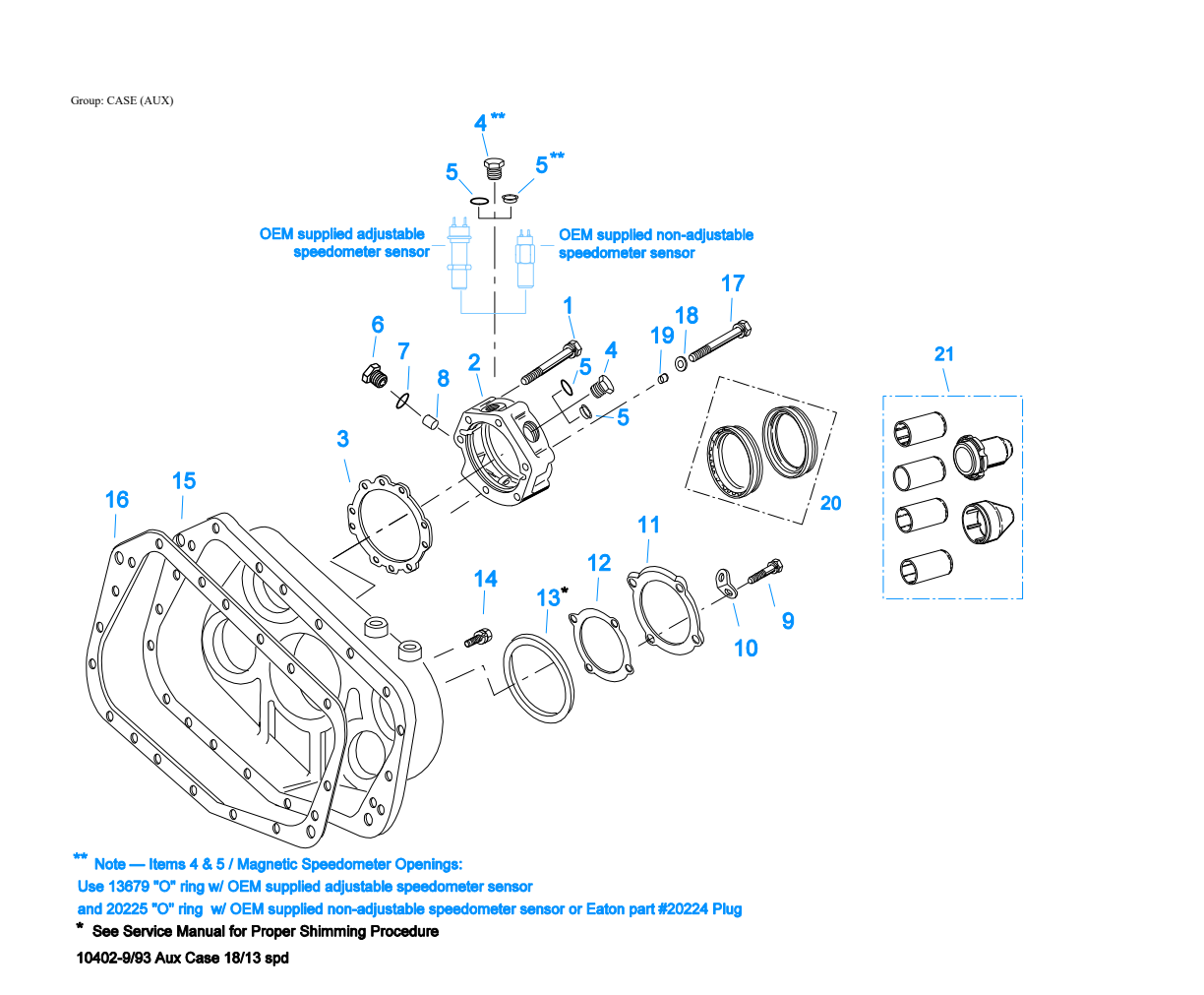 Eaton Fuller RTLO-14618A Case (Aux) exploded-view diagram