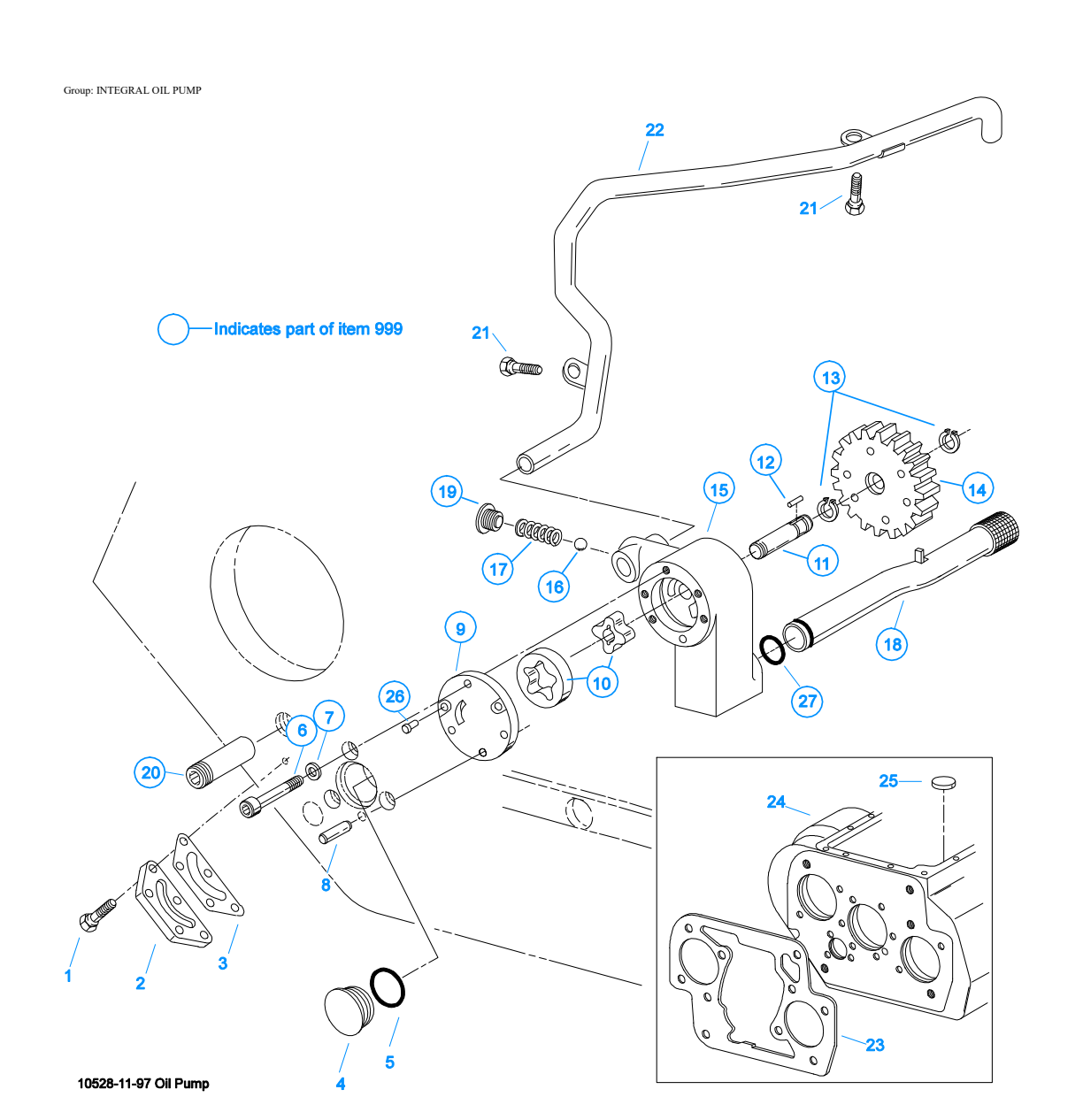 Eaton Fuller RTLO-14918B Integral Oil Pump exploded-view diagram