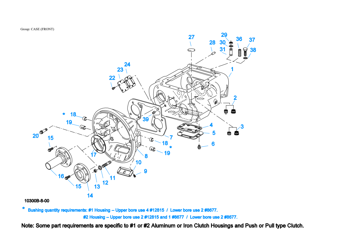 Eaton Fuller RTLO-16610B-T2 Case (Front) exploded-view diagram