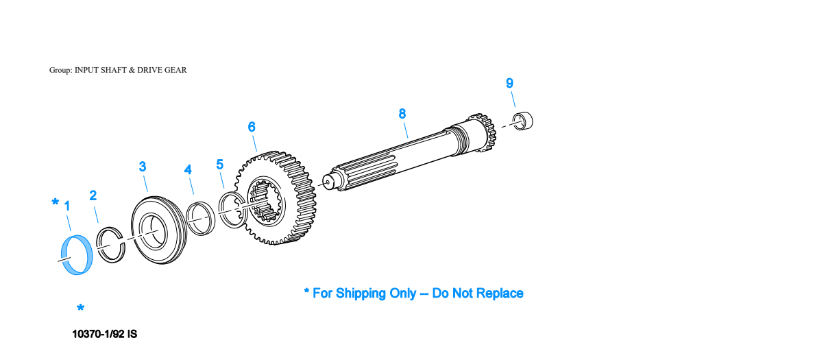 Eaton Fuller RTLO-16618A Input Shaft & Drive Gear exploded-view diagram