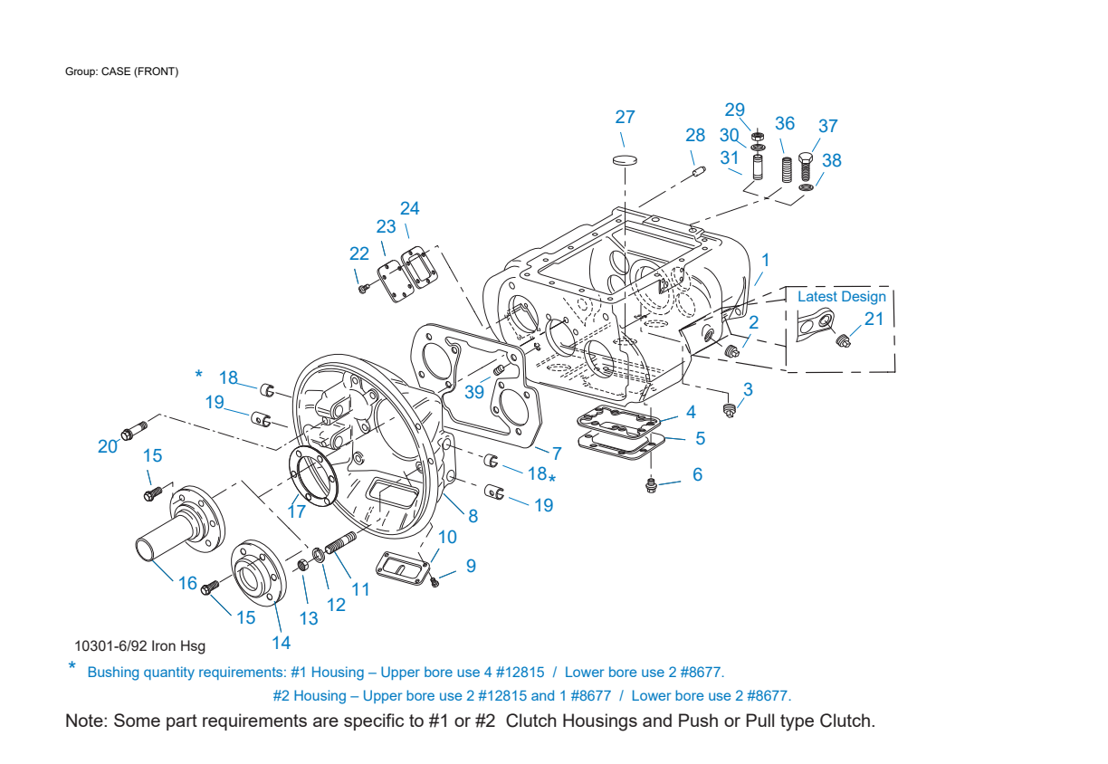 Diagrama de despiece: Carcasa (delantera), Eaton Fuller RTLO-16713A