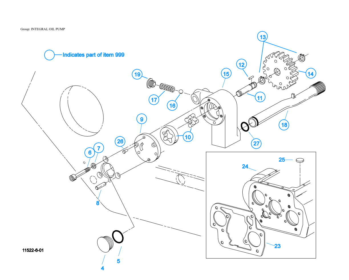 Eaton Fuller RTLO-18610B-T2 Integral Oil Pump exploded-view diagram