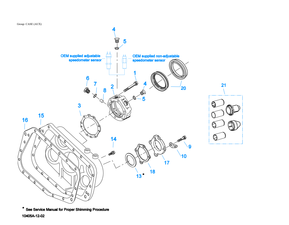 Eaton Fuller RTLO-18718B-T2 Case (Aux) exploded-view diagram