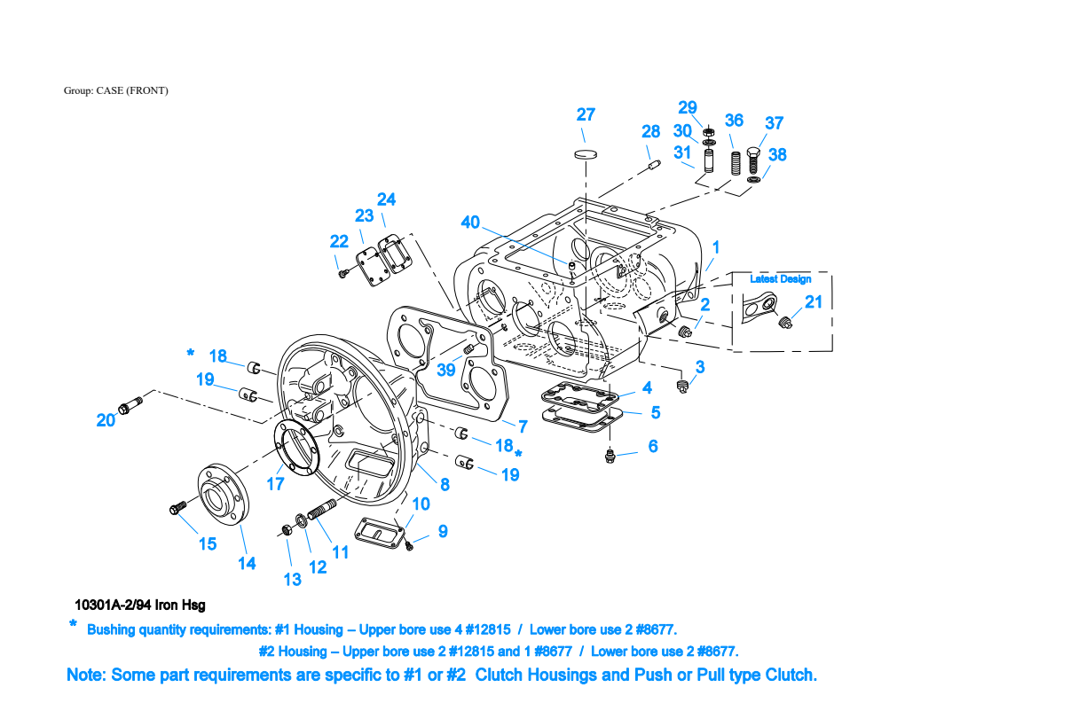Eaton Fuller RTLO-18718B-T2 Case (Front) exploded-view diagram