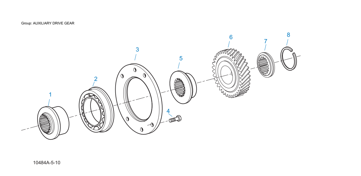 Eaton Fuller RTLO-18913A Auxiliary Drive Gear exploded-view diagram