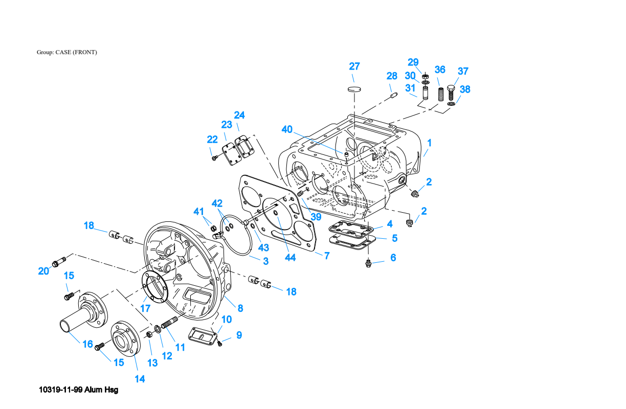 Eaton Fuller RTLO-20913A Case (Front) exploded-view diagram
