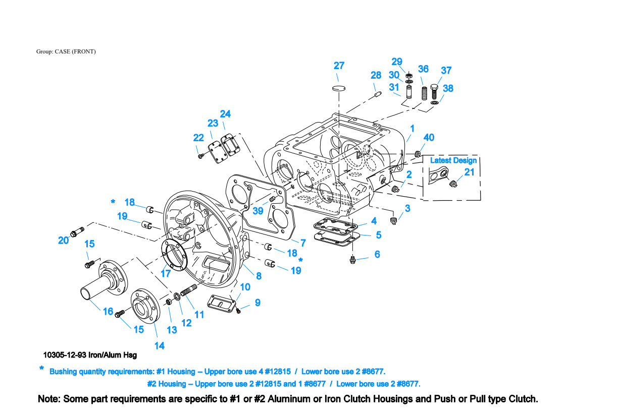 Diagrama de despiece: Carcasa (delantera), Eaton Fuller RTLO-20918A-AS2