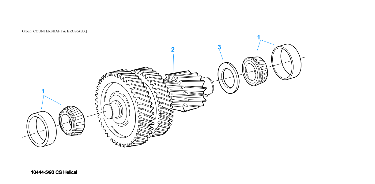 Eaton Fuller RTLO-20918B-T2 Countershaft & Brgs(Aux) exploded-view diagram