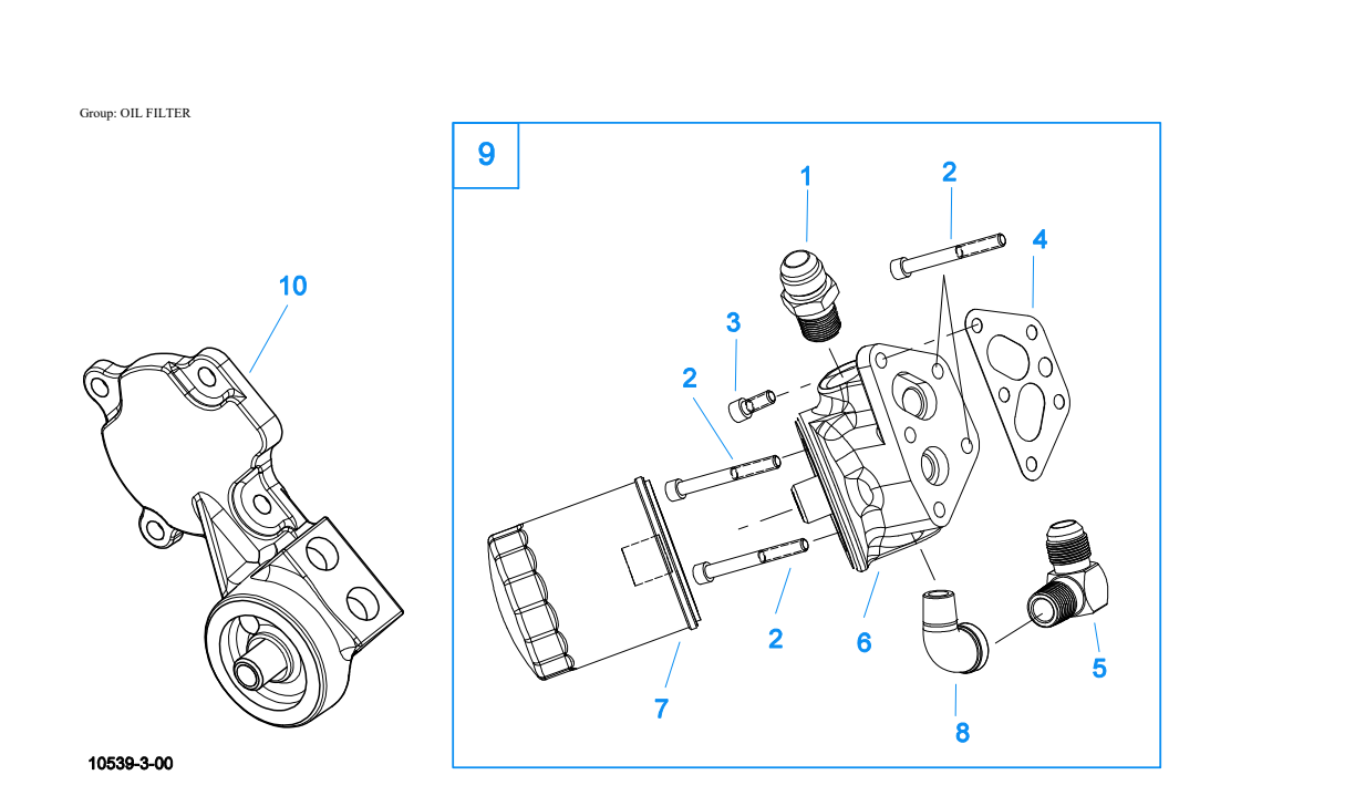 Eaton Fuller RTLO-20918B-T2 Oil Filter exploded-view diagram