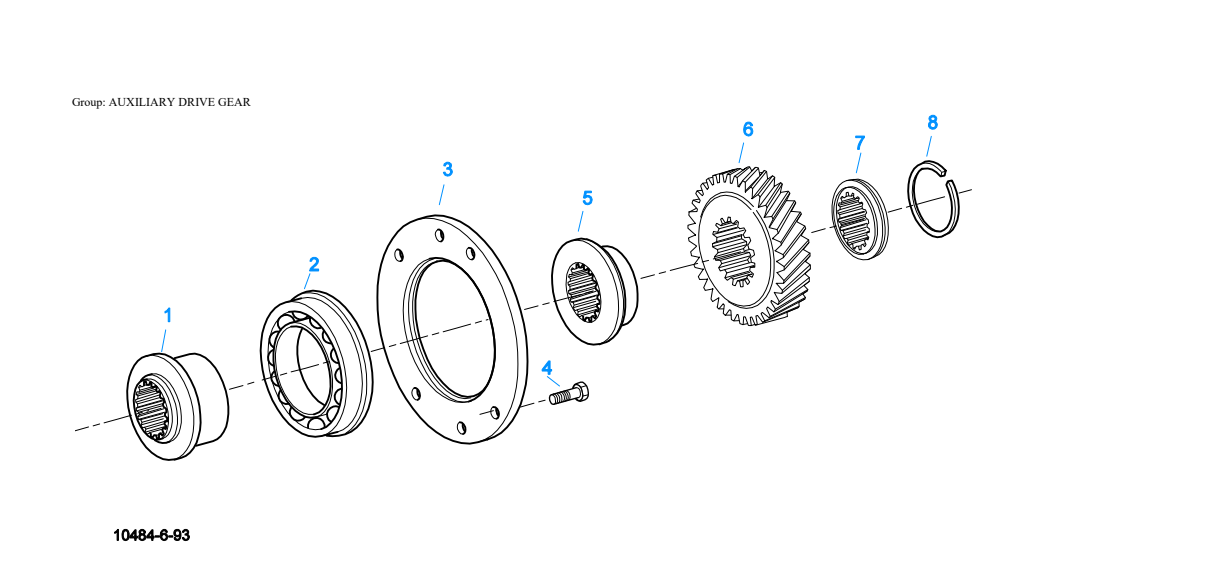 Eaton Fuller RTLO-20918B-T2 Auxiliary Drive Gear exploded-view diagram