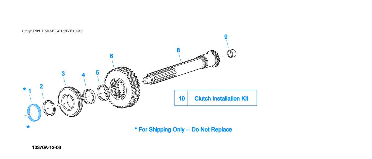 Eaton Fuller RTLO-22918A-AS3 Input Shaft & Drive Gear exploded-view diagram