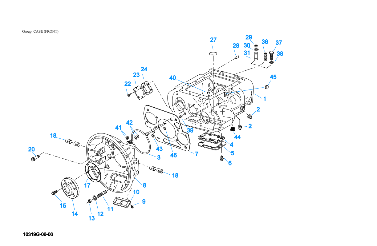 Eaton Fuller RTLO-22918A-AS3 Case (Front) exploded-view diagram