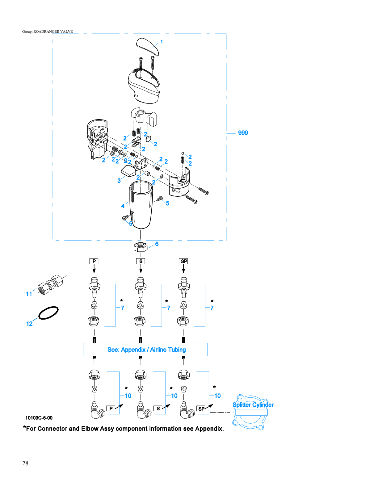 Eaton Fuller RTLO-22918B Roadranger Valve exploded-view diagram