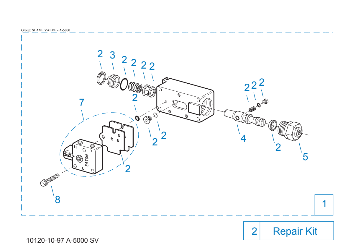 Diagrama de despiece: Válvula esclava - A-, Eaton Fuller RTLO-9118A-MT