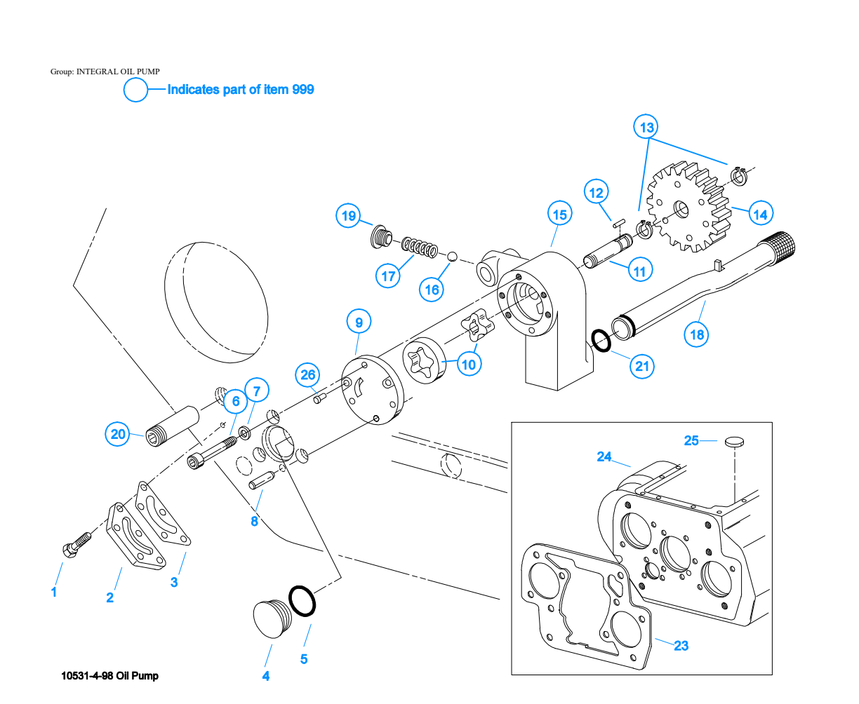 Eaton Fuller RTLOF-12913A Integral Oil Pump exploded-view diagram