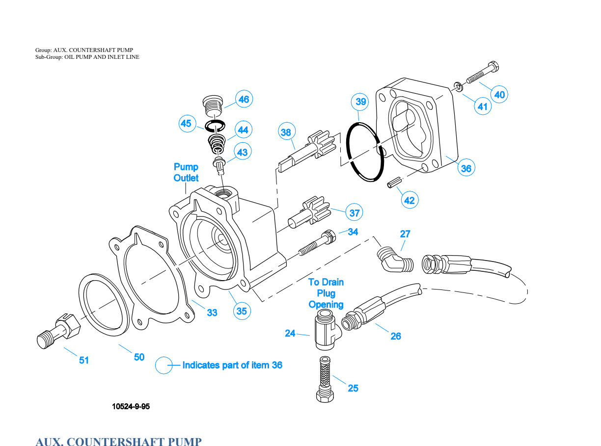 Eaton Fuller RTLOF-14713A Aux. Countershaft Pump exploded-view diagram