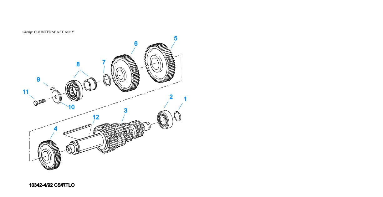 Eaton Fuller RTLOF-16618A Countershaft Assy exploded-view diagram