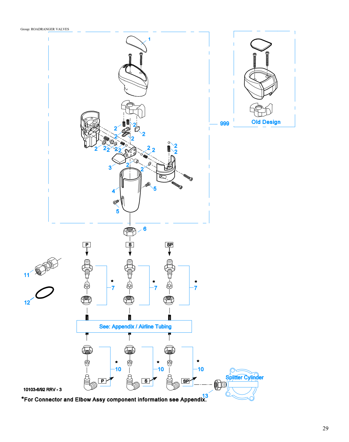 Eaton Fuller RTLOF-16618A Roadranger Valves exploded-view diagram