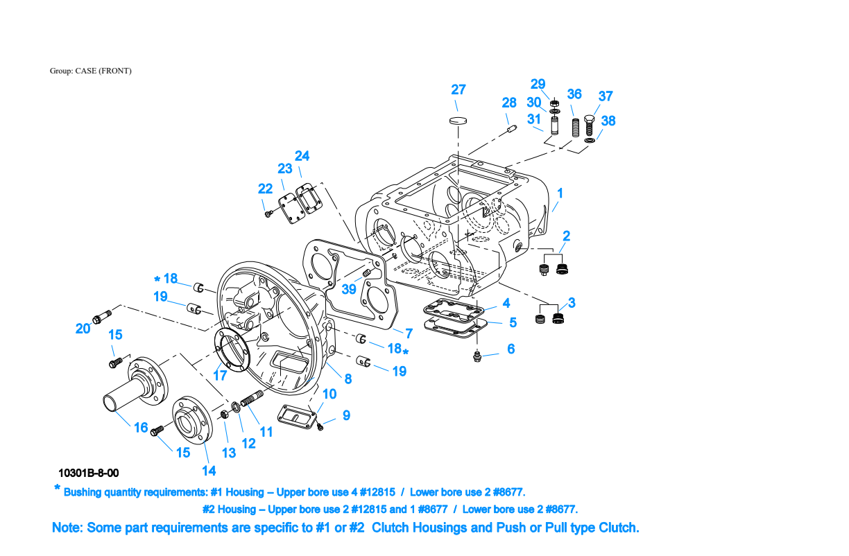 Eaton Fuller RTLOF-16618A Case (Front) exploded-view diagram