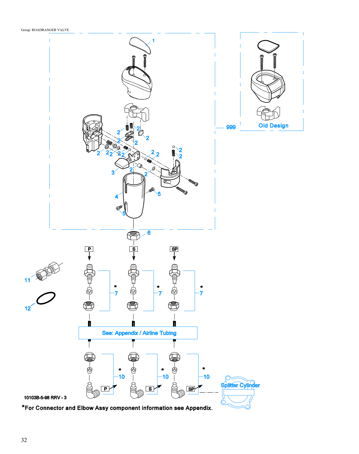 Eaton Fuller RTLOF-16918B-T2 Roadranger Valve exploded-view diagram