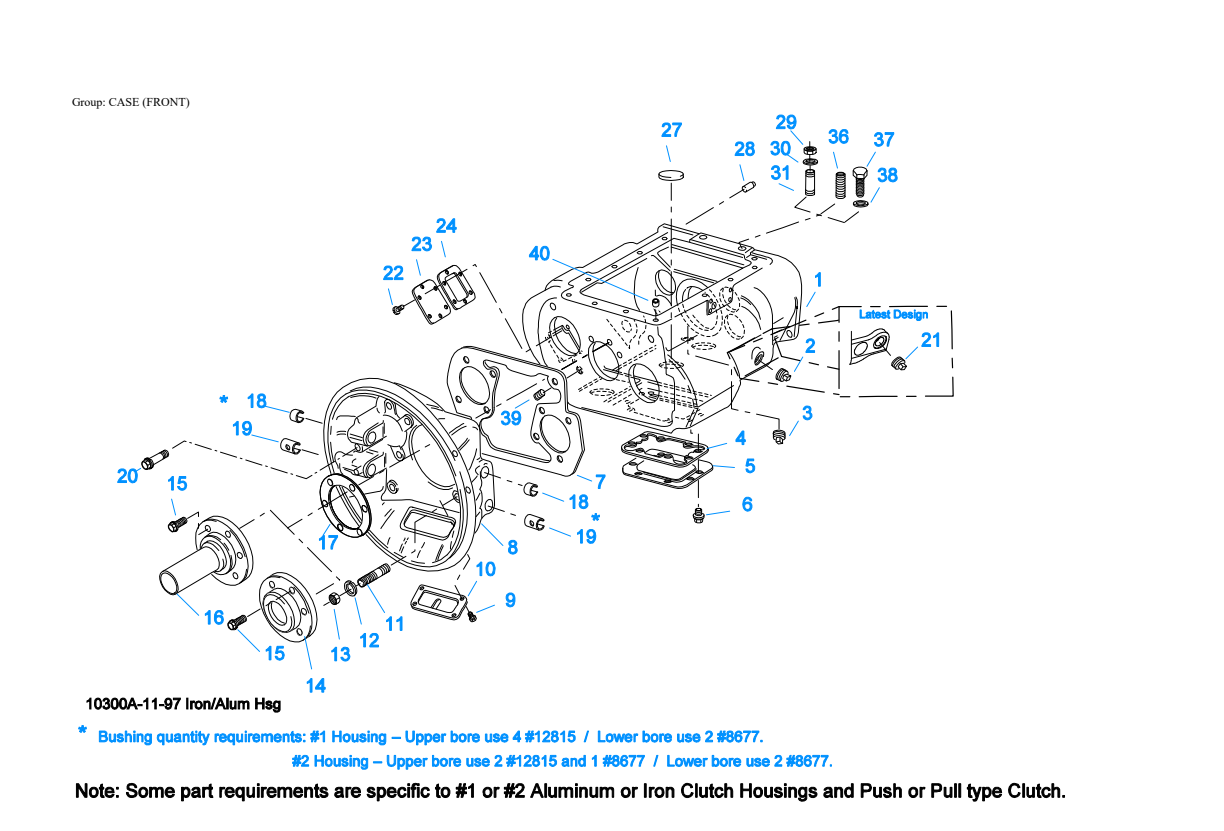 Eaton Fuller RTLOF-16918B-T2 Case (Front) exploded-view diagram