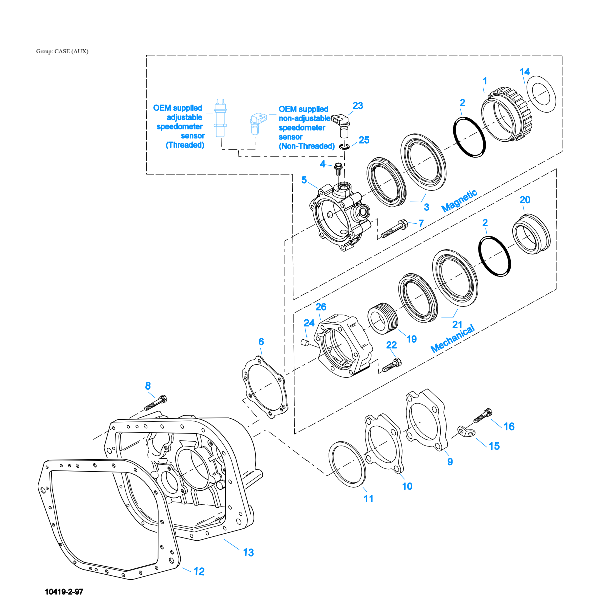 Eaton Fuller RTLOF-18913A-T2 Case (Aux) exploded-view diagram