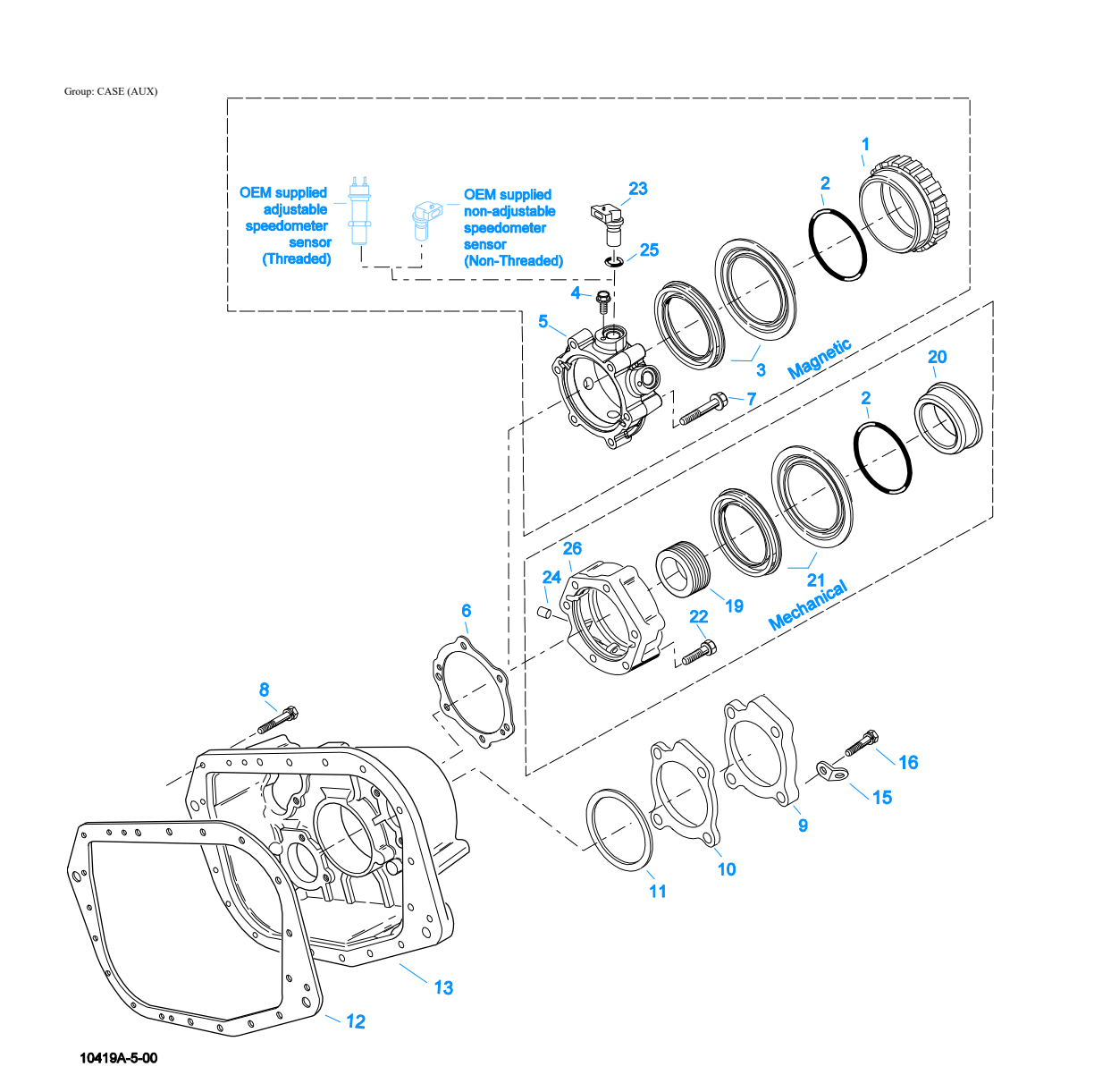 Eaton Fuller RTLOF-18918B-T2 Case (Aux) exploded-view diagram