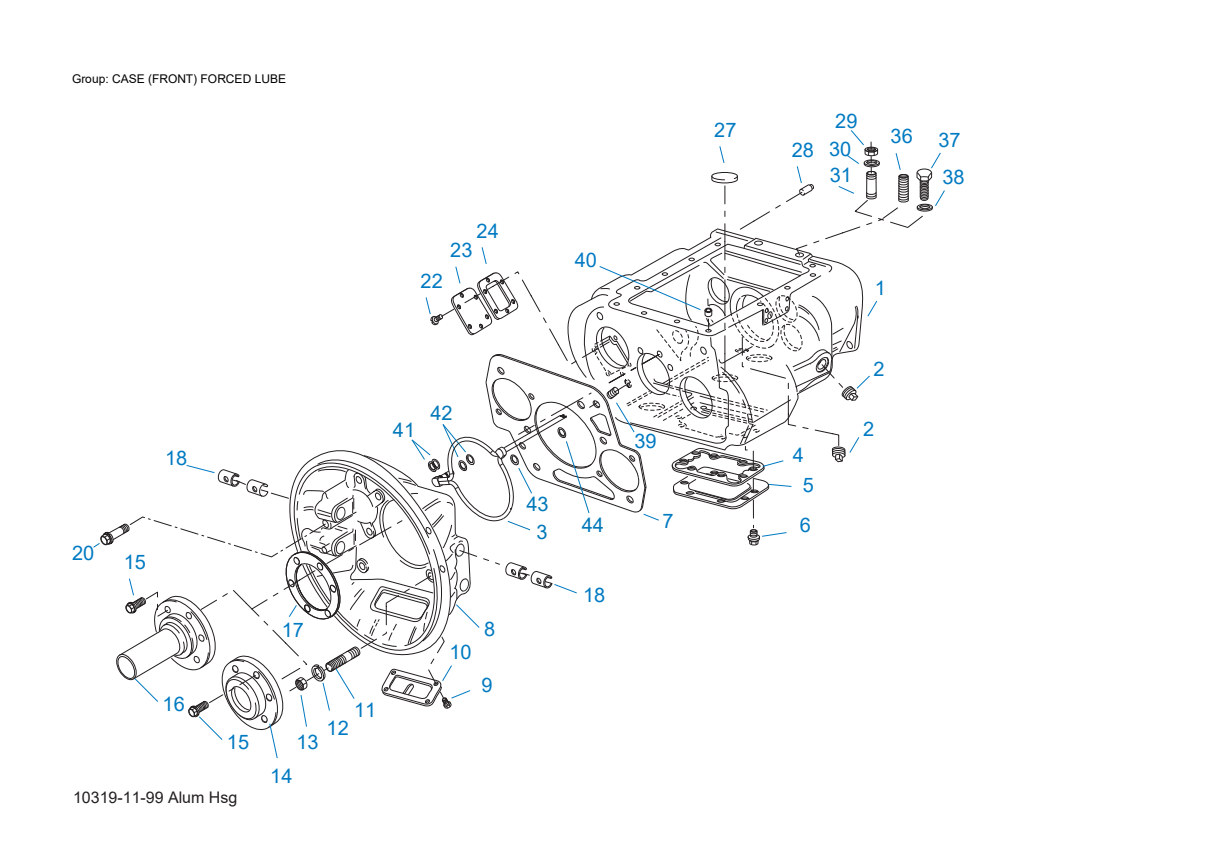 Eaton Fuller RTLOF-18918B Case (Front) Forced Lube exploded-view diagram