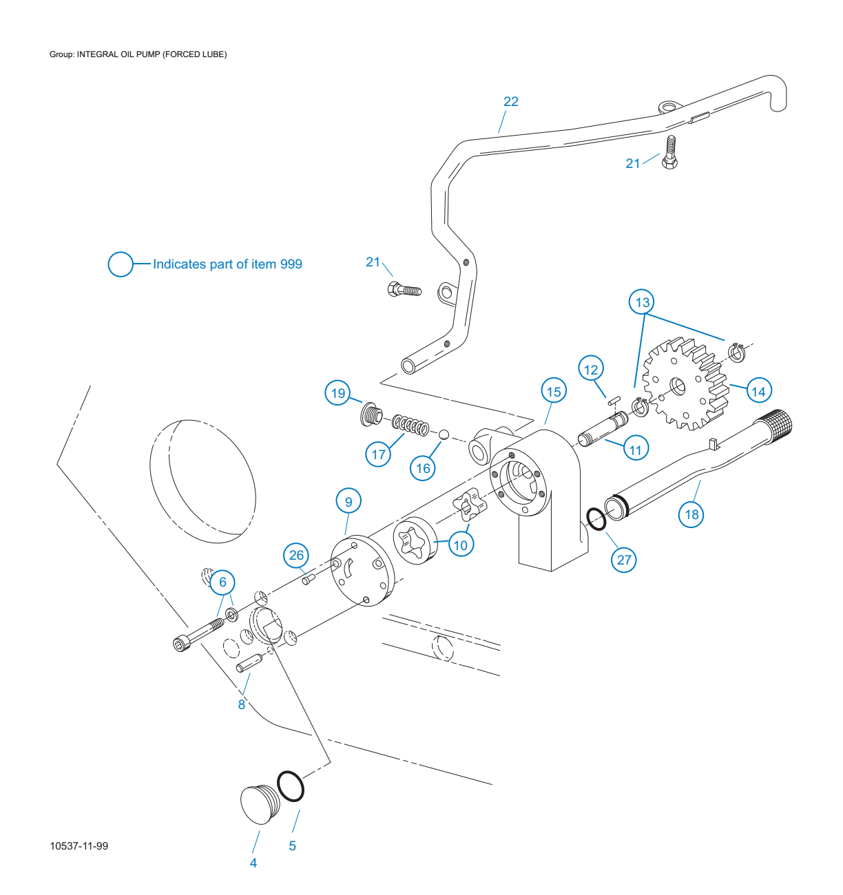 Eaton Fuller RTLOF-18918B Integral Oil Pump (Forced Lube) exploded-view diagram