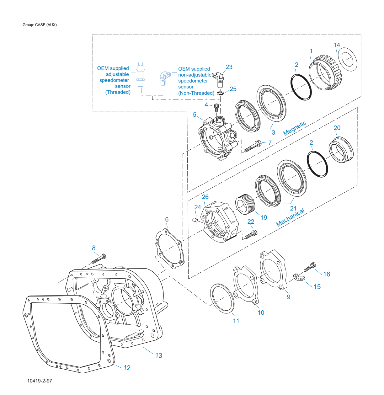 Eaton Fuller RTLOF-18918B Case (Aux) exploded-view diagram