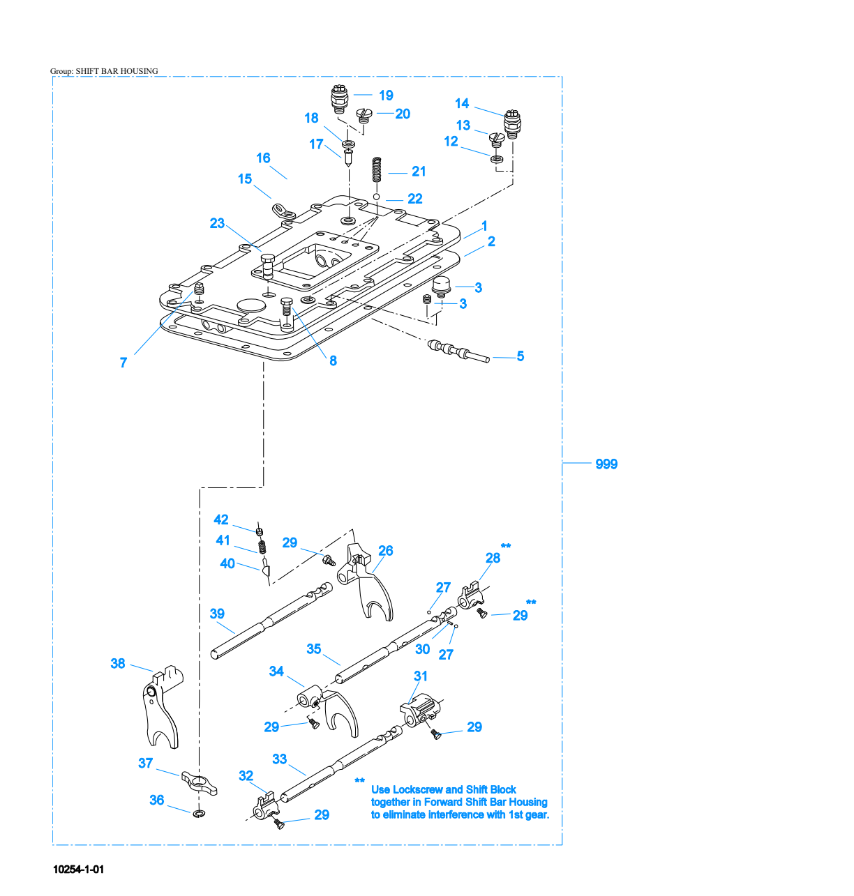 Eaton Fuller RTLOF-20913A Shift Bar Housing exploded-view diagram