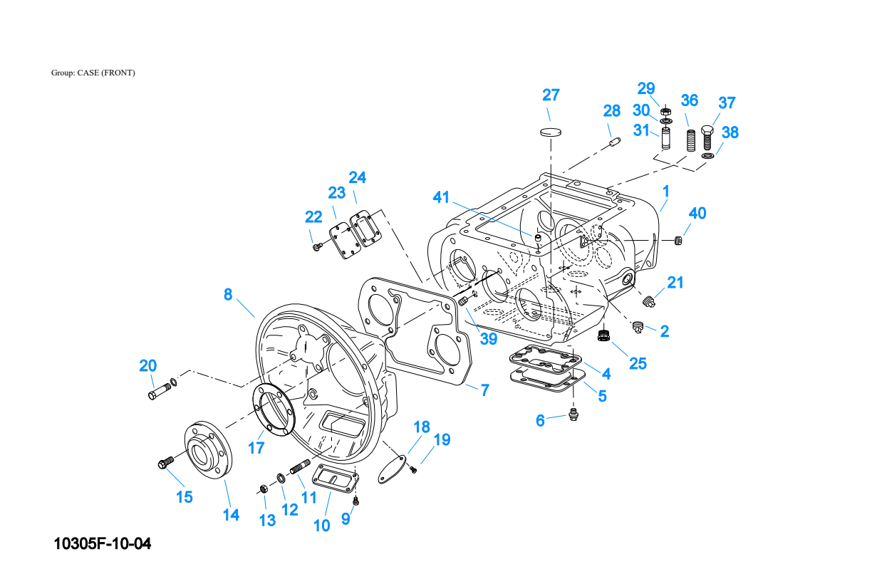 Eaton Fuller RTO-10910B-DM2 Case (Front) exploded-view diagram