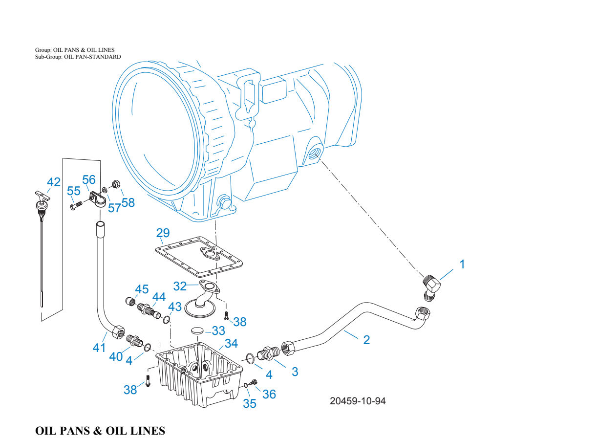 Eaton Fuller RTO-11109A-AT Oil Pans & Oil Lines exploded-view diagram