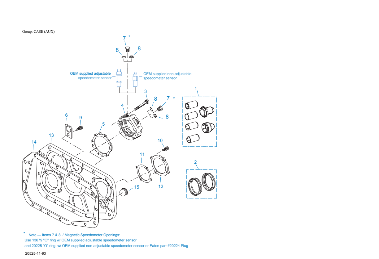Eaton Fuller RTO-11109B-ATE Case (Aux) exploded-view diagram