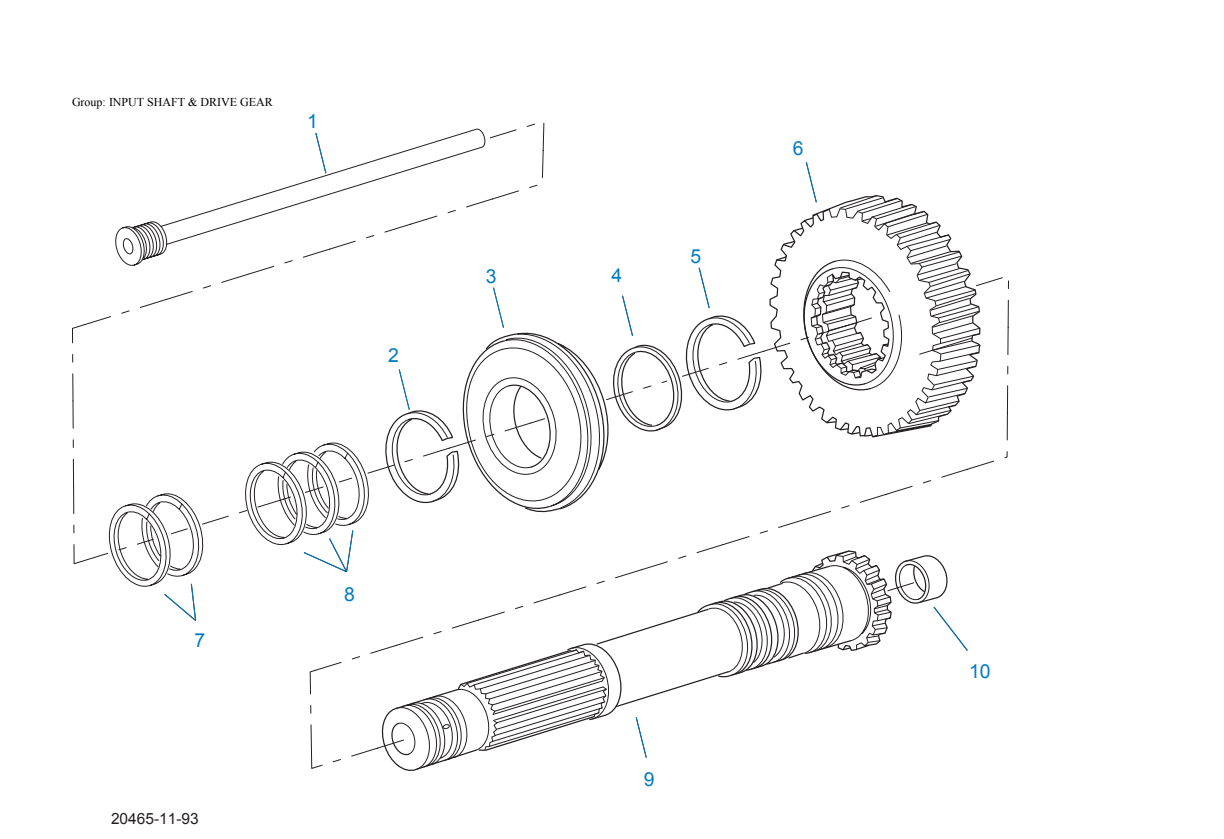 Eaton Fuller RTO-11109B-ATR Input Shaft & Drive Gear exploded-view diagram