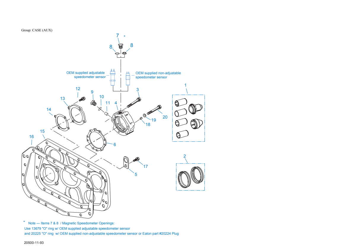 Eaton Fuller RTO-11109B-ATR Case (Aux) exploded-view diagram