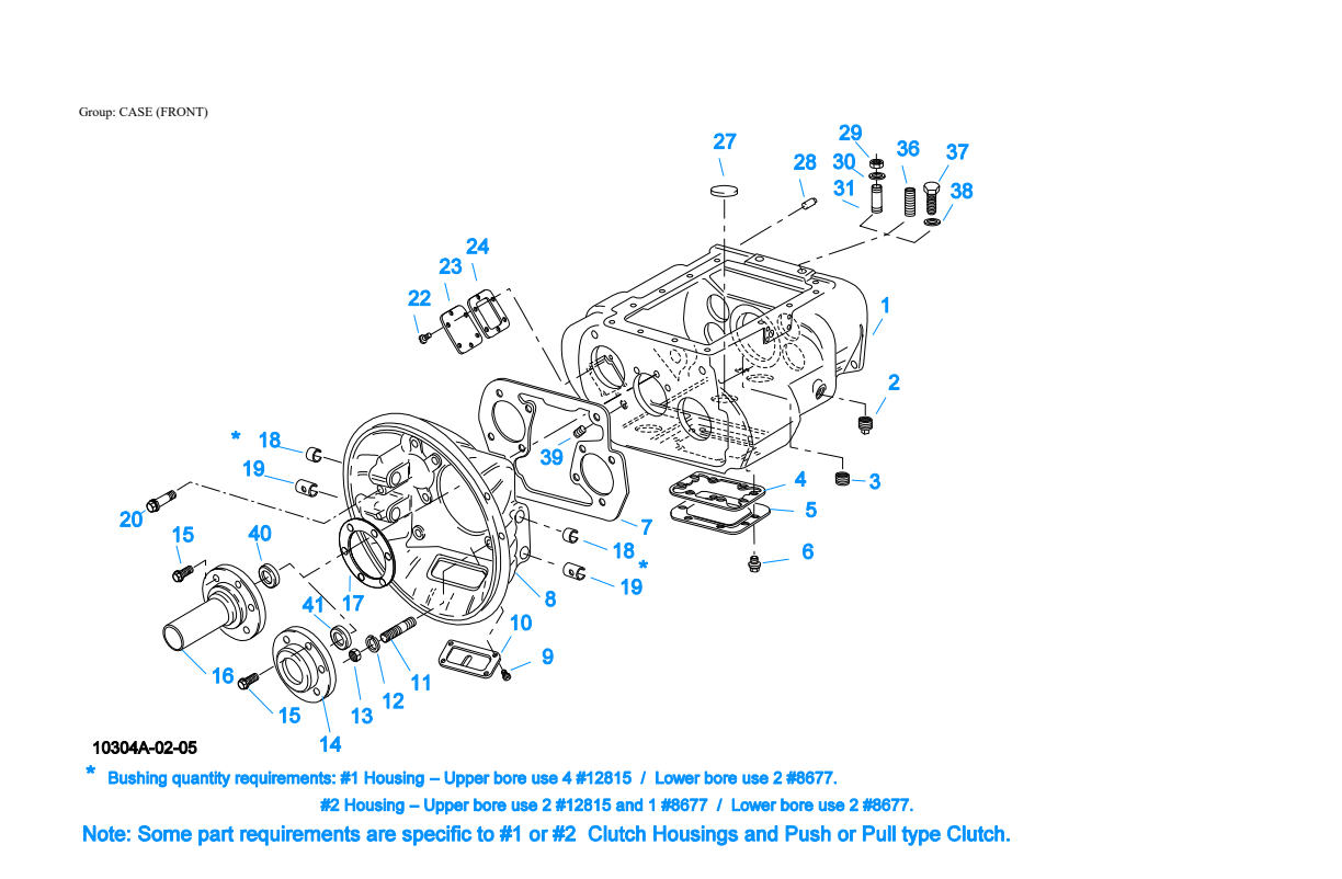 Eaton Fuller RTO-11607L Case (Front) exploded-view diagram
