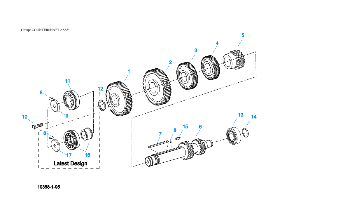 Eaton Fuller RTO-11608LL Countershaft Assy exploded-view diagram