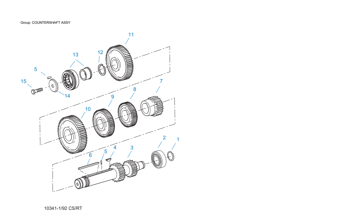 Eaton Fuller RTO-11609A Countershaft Assy exploded-view diagram