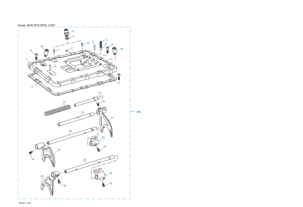 Eaton Fuller RTO-12109A-AT Bar Housing Assy exploded-view diagram