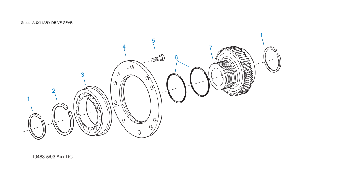 Diagrama de despiece: Engrane impulsor auxiliar, Eaton Fuller RTO-12609A