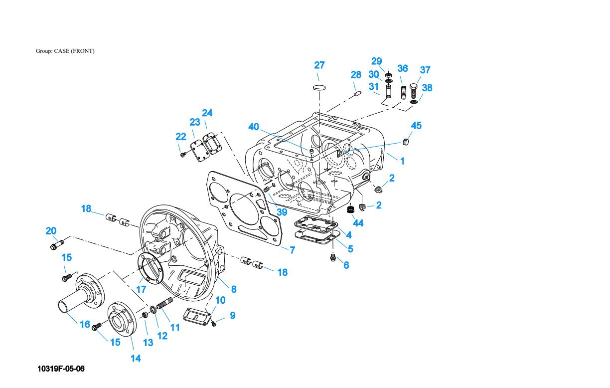 Eaton Fuller RTO-12910B-AS3 Case (Front) exploded-view diagram