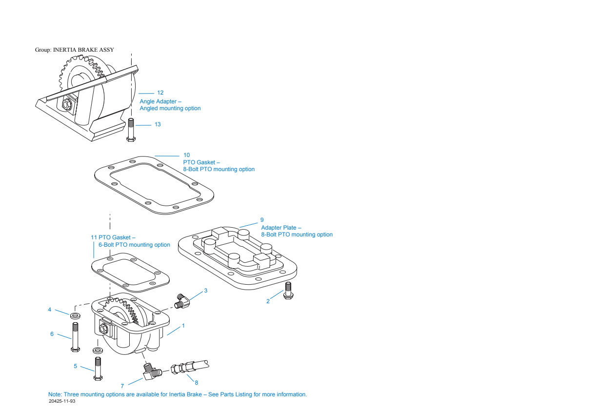 Eaton Fuller RTO-14109A-ATE Inertia Brake Assy exploded-view diagram