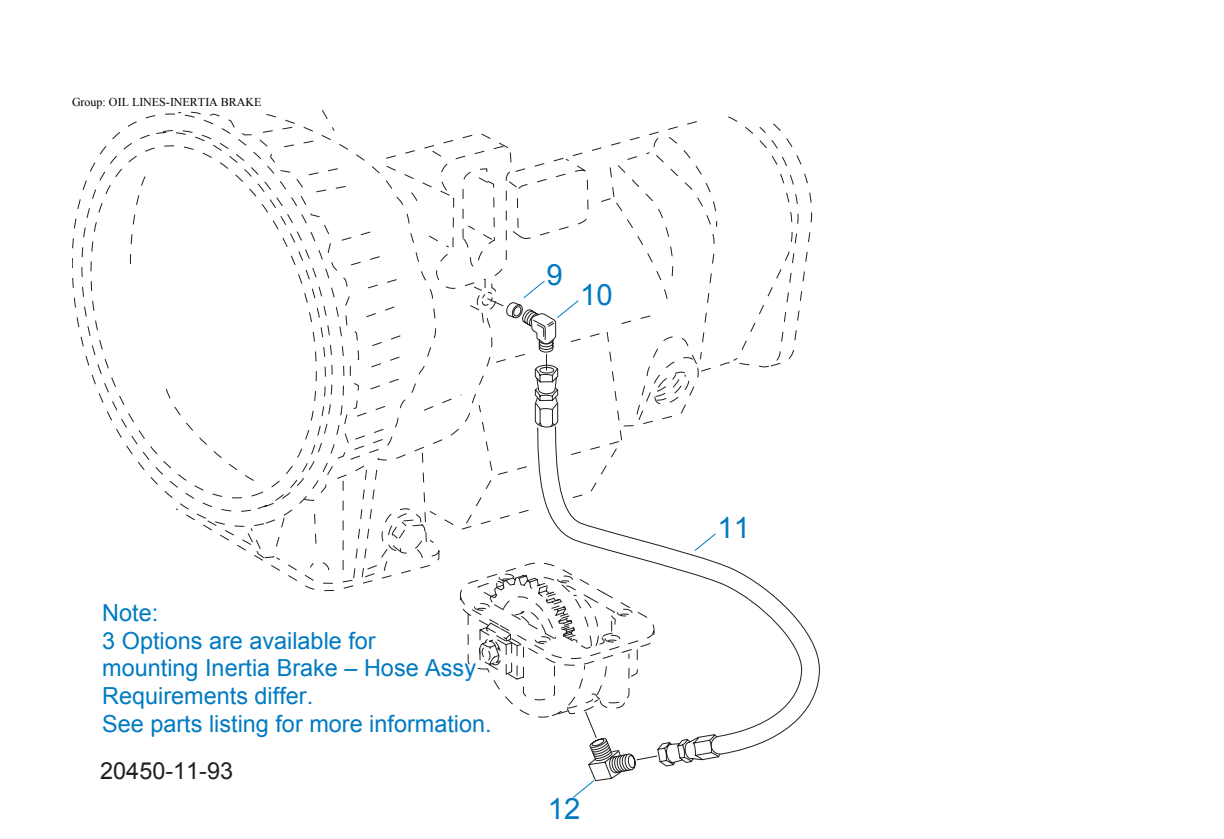 Eaton Fuller RTO-14109A-ATE Oil Lines-Inertia Brake exploded-view diagram