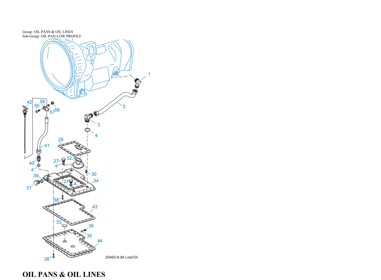 Eaton Fuller RTO-14109A-ATE Oil Pans & Oil Lines exploded-view diagram