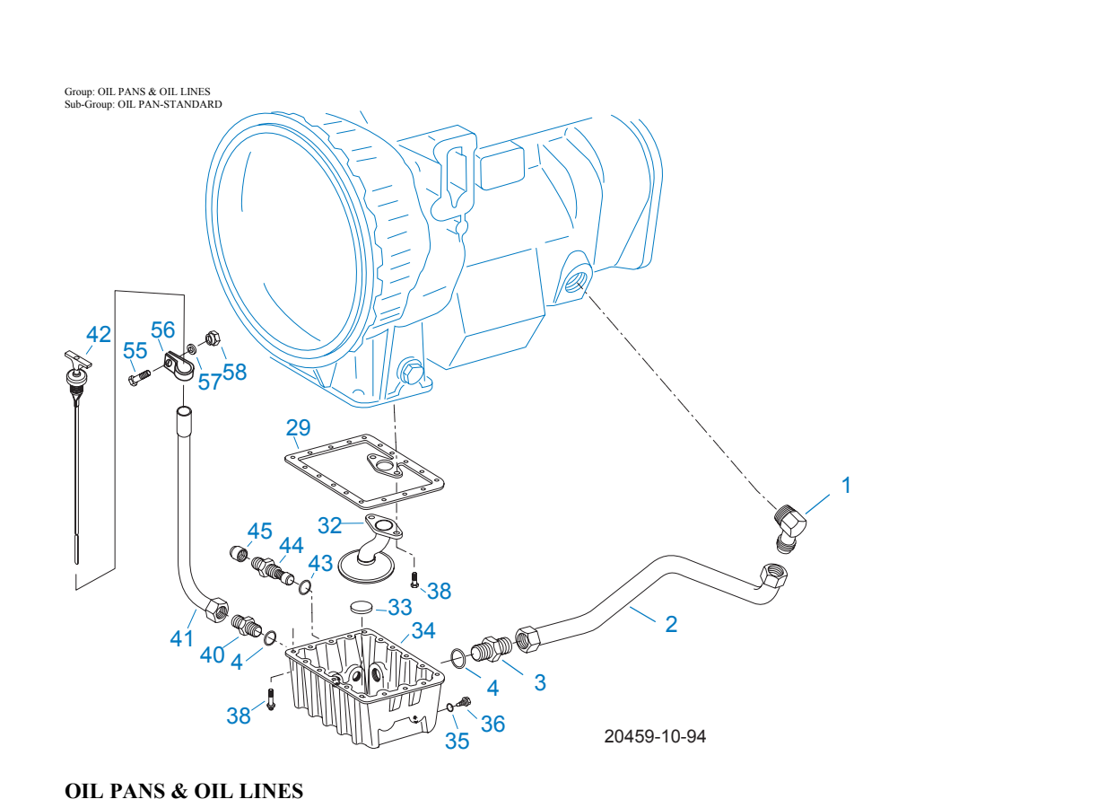 Eaton Fuller RTO-14109A-ATE Oil Pans & Oil Lines exploded-view diagram